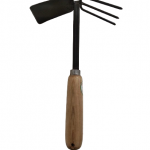 Two in one wooden handle spade and shovel